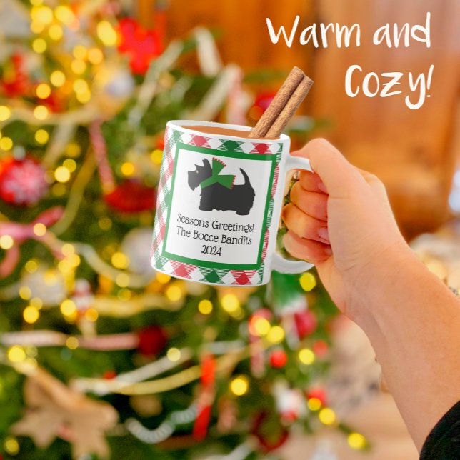 Customised Black Scottie Dog Christmas Coffee Mug (Creator Uploaded)