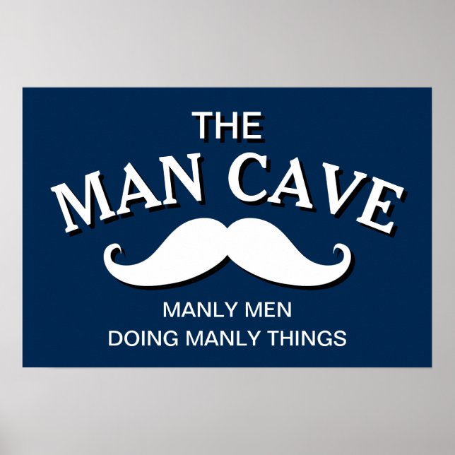 Customised Blue Funny Man Cave Sign (Front)