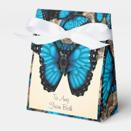 Customised Blue Morpho Butterfly Swirl Favour Box