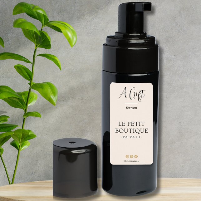 Customised Blush Business Name Sanitizer  Label (Creator Uploaded)