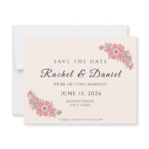 Customised Blush Watercolor Floral Garden Wedding