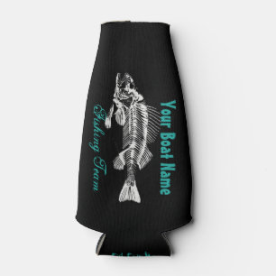 Customised Boat Name with Skeleton Fish Bottle Cooler