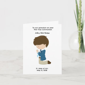 Customised Boys First Holy Communion  Card