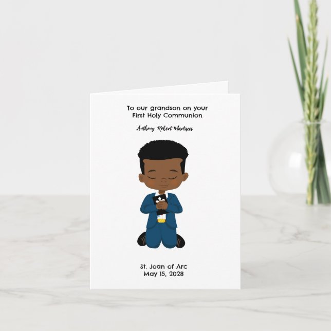 Customised Boys First Holy Communion  Card (Front)
