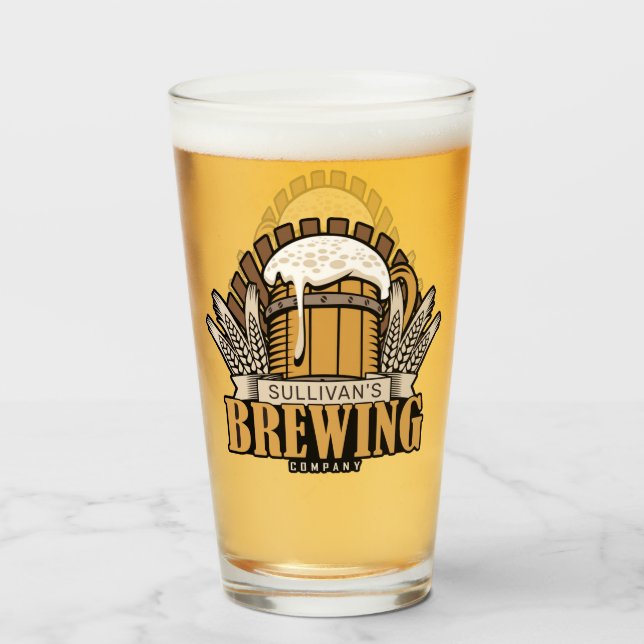 Customised Brewery Craft Beer Brewing Company Bar Glass (Front Filled)