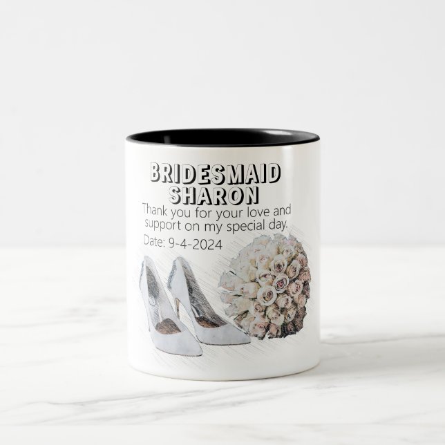 Customised Bridesmaid Gift Two-Tone Coffee Mug (Center)