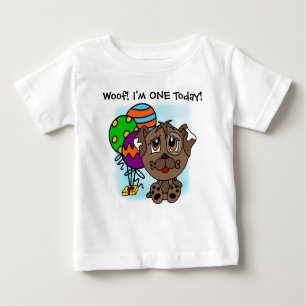 Customised Brown Puppy Dog Birthday T-shirt