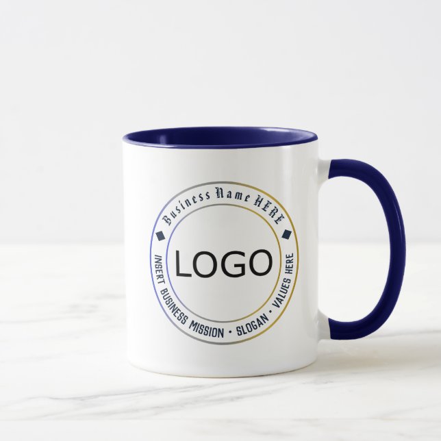 Customised Business Corporate Logo, Name, Mission Mug (Right)