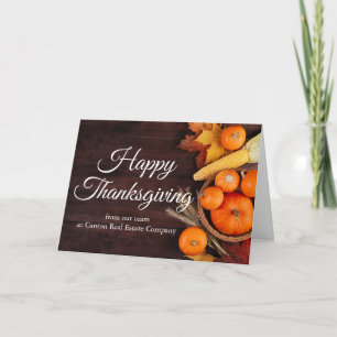 Customised Business Happy Thanksgiving Pumpkins Holiday Card