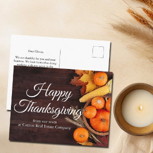 Customised Business Happy Thanksgiving Pumpkins Holiday Postcard
