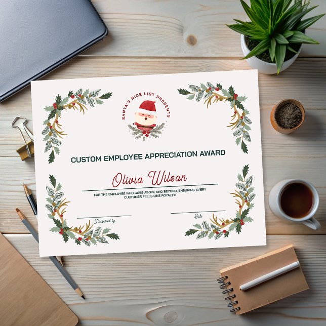 Customised Business Holiday Employee Award (Customized Business Holiday Employee Award)