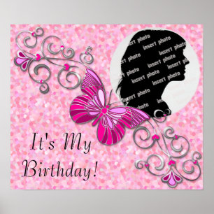 Customised Butterfly Birthday Poster