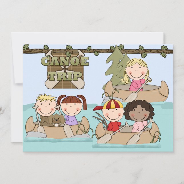 Customised Canoe Trip Birthday Invitation (Front)