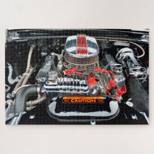 Customised car engine jigsaw puzzle