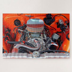Customised car engine jigsaw puzzle
