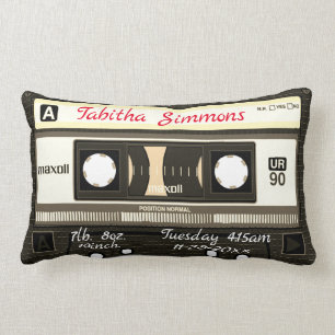 Customised Cassette Mixtape Birth, Any Day Pillow