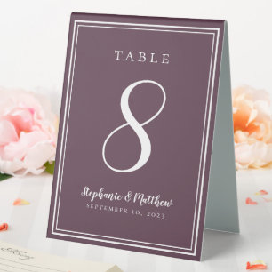 Customised Cassis Purple Wedding Table Number