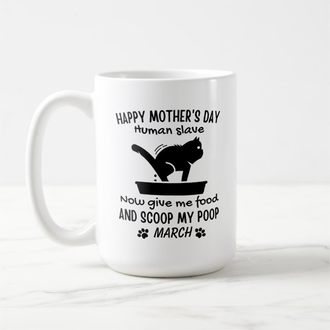 Customised Cat Happy Mother's day Coffee Mug (Left)