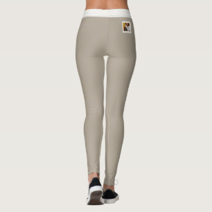 Customised Cat Lover Pet Mum Warm Taupe Neutral Leggings