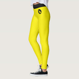 Customised Cat Lover Pet Mum Yellow Black Pattern Leggings