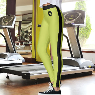 Customised Cat Lover Pet Mum Yellow Green Black Leggings