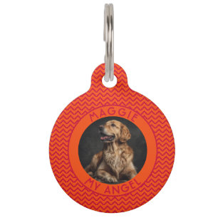 Customised Cat Lover Present Chevron Pet Tag