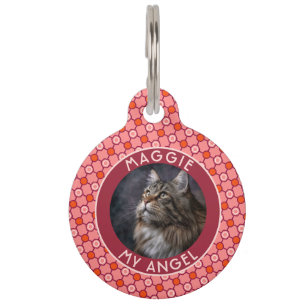 Customised Cat Lover Present Hexagon Motif Pet Tag
