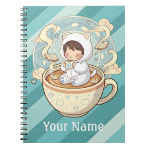 Customised Cat Notebook Journal for Student Writer