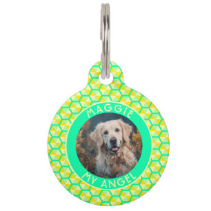 Customised Cat Owner Gift Honeycomb Print Pet Tag