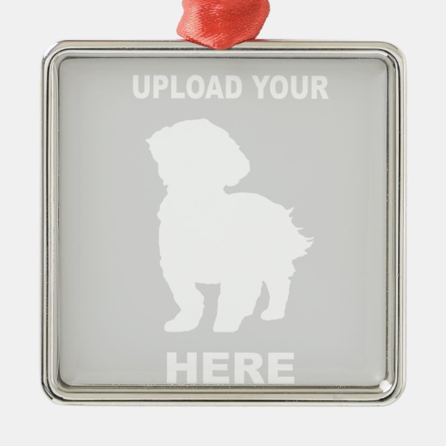 Customised Cavachon Ornament, Pet Photo Metal Ornament (Front)