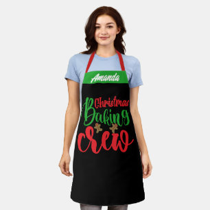 Customised Chef Name Aprons, Christmas Baking Crew Apron