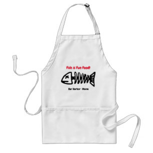 Customised Chef's Apron Fish Skeleton Graphic