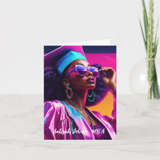 Customised Chic African-American Woman Graduation Card
