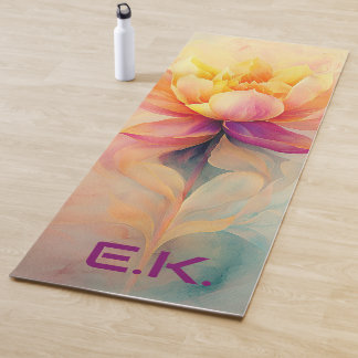 Customised Chic Floral Watercolor Yoga Mat