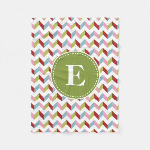 Customised Christmas Chevron Pattern Fleece Blanket