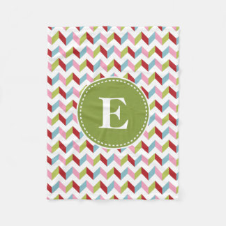 Customised Christmas Chevron Pattern Fleece Blanket