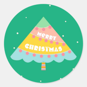 Customised Christmas Tree Classic Round Sticker