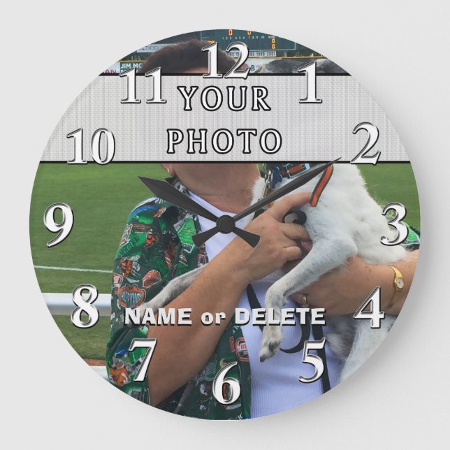 Customised Clock with Photo and Name or Delete (Front)