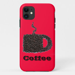 Customised Coffee Beans Red iPhone Case