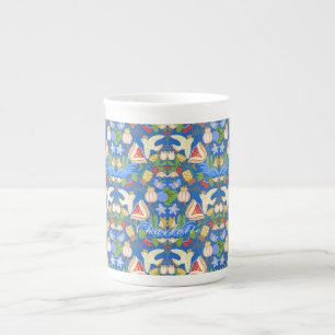 Customised colourful cute fruity floral bone china mug
