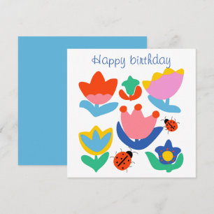 Customised colourful tulips with ladybugs