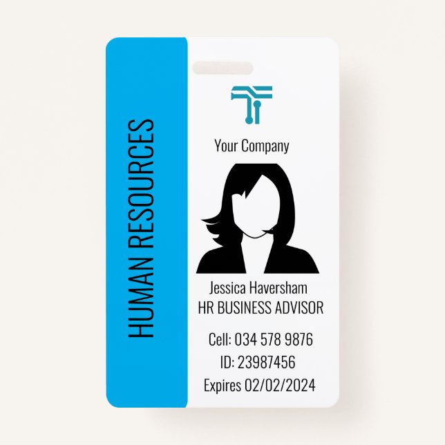 Customised Company Employee ID Badge for lanyard (Front)