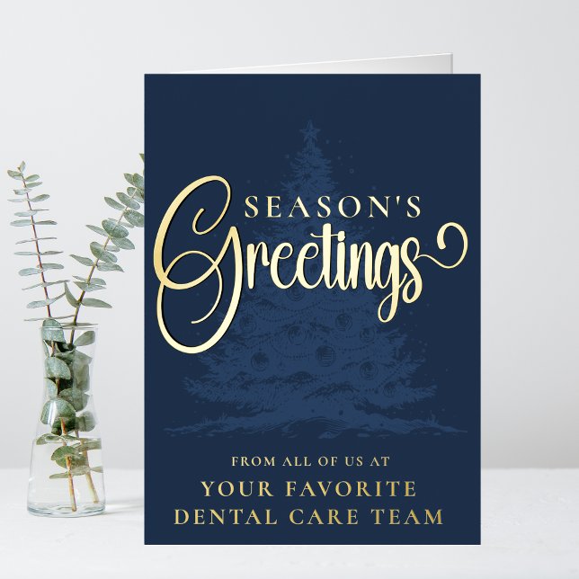 Customised Company Professional Business Christmas Foil Holiday Card (Creator Uploaded)