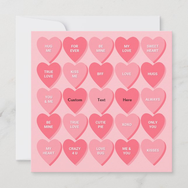 Customised Conversations Hearts Card (Front)