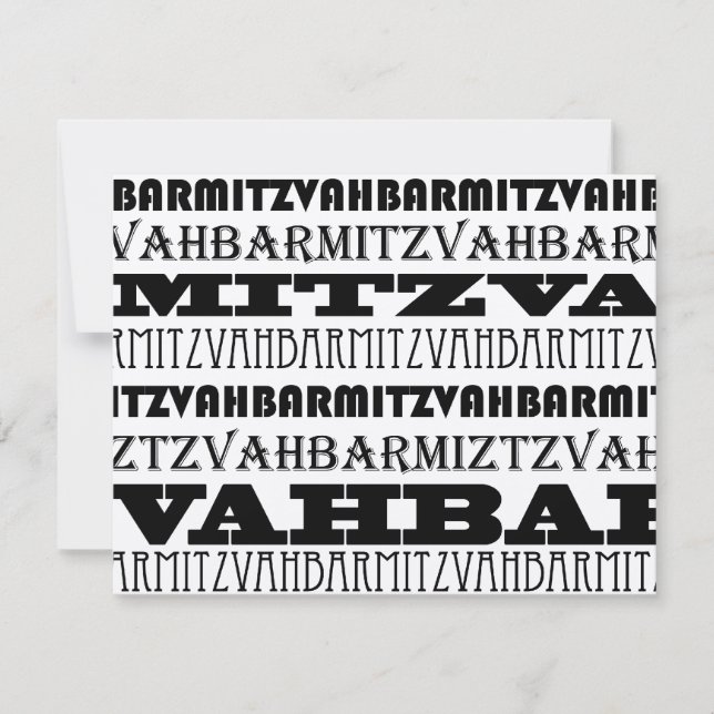 Customised Cool Bar Mitzvah Invitation RSVP (Front)