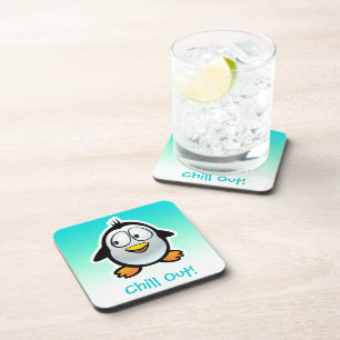 Customised Cool Penguin Cartoon Coaster