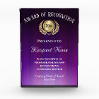 Customised Corporate Award Modern Purple Trophy