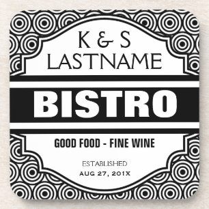 Customised Couple Bistro Restaurant Sign Coaster