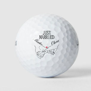 Customised Couple Name Just Married Pinky Promise Golf Balls