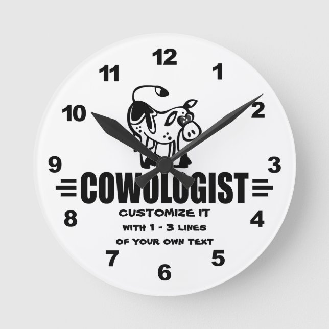 Customised Cow Round Clock (Front)